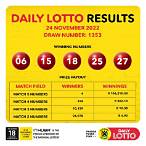 latest lottery results please